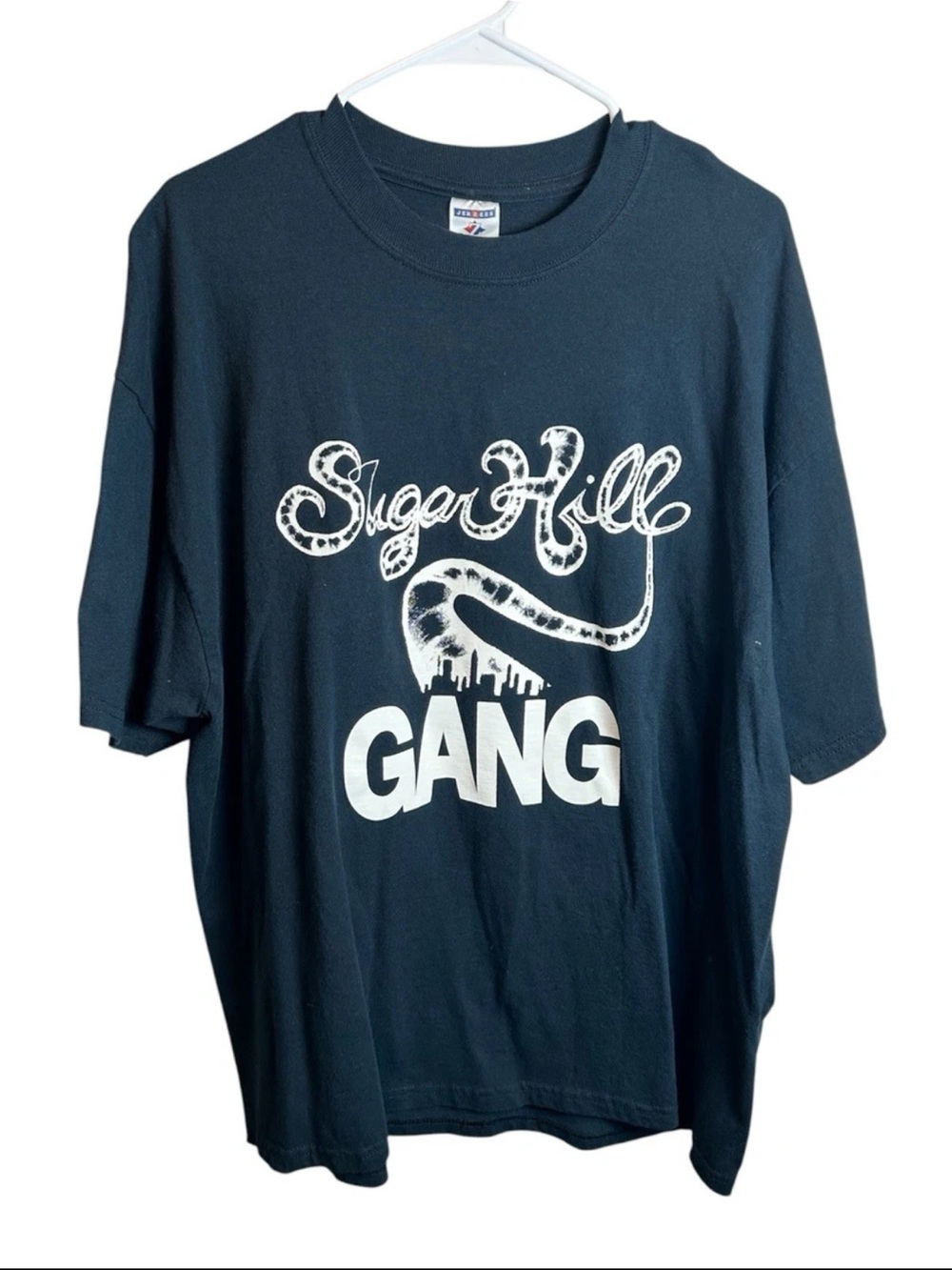 Vintage Sugarhill Gang Rap Shirt Size 2XL Jerzees Black Rappers Delight